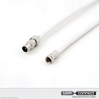 Câble coaxial RG 6, IEC vers F, 5 m, m/m