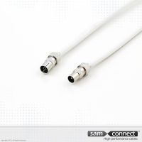 Câble coaxial RG 6, connecteurs IEC, 10 m, m/f