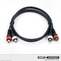 Câble professionnel 2x RCA vers 2x RCA, 10m, f/m