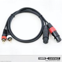 Câble 2x RCA vers 2x XLR, 5m, m/f